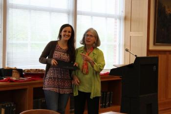 Grad Student Julie Delose receives an award