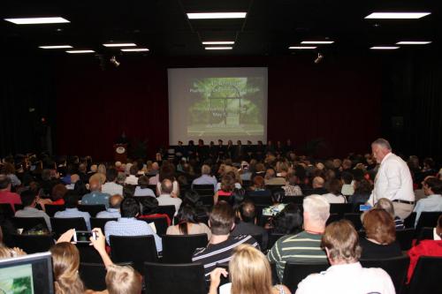 The graduation audience and stage