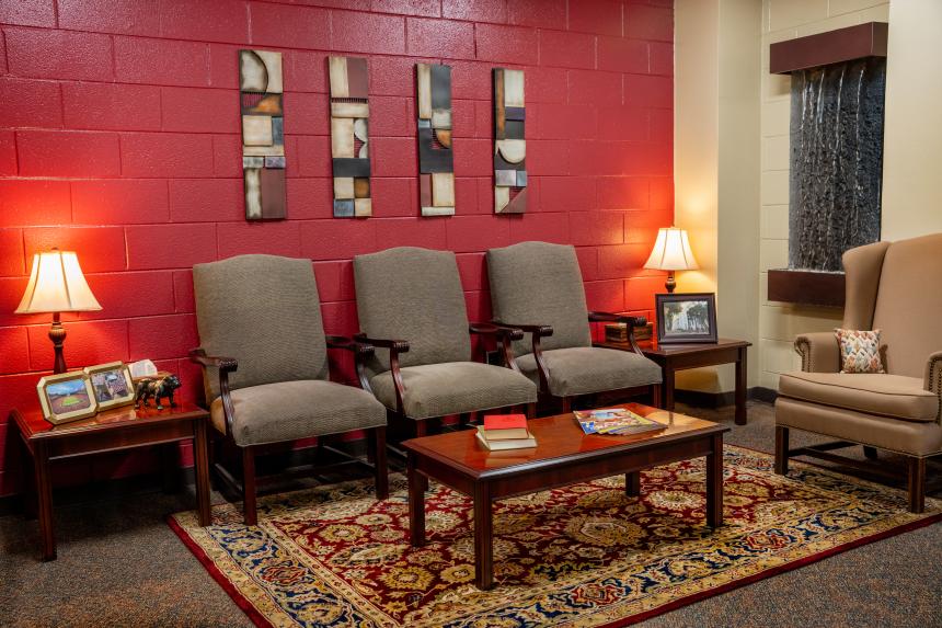 armchairs in the clinic waiting room