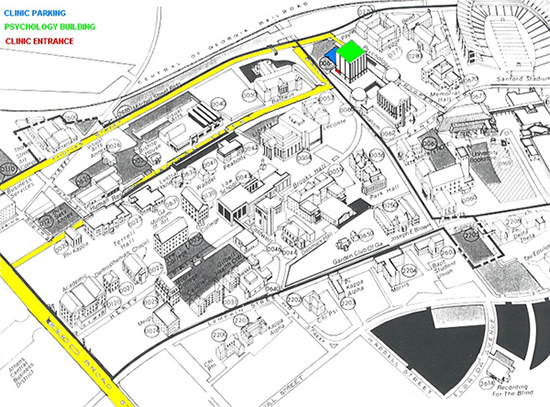 UGA Psychology Clinic Parking map